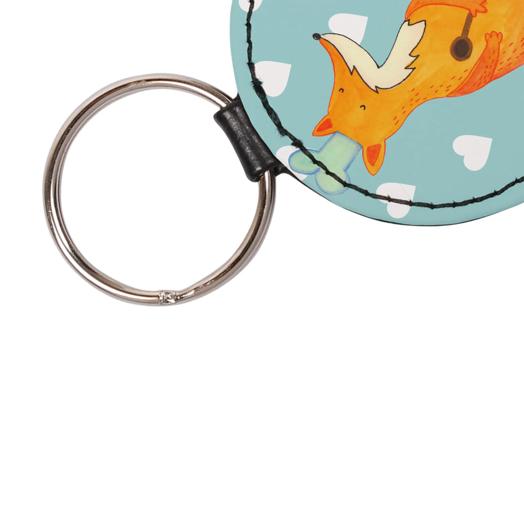 Round key ring Fox A cook bag pendant, key ring, lucky charm, pendant, keychain, fox, foxes, forest wildlife, clever as a fox, animal lover, Baker, Chefs, Fox, Party slogan, Slogan funny, Cook gift, Kitchen decoration, Kitchen slogan, funny