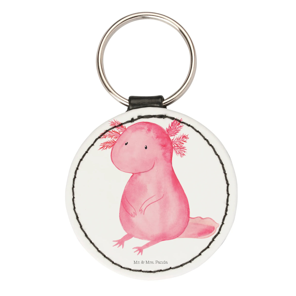 Round key ring axolotl zero keychain, pendant, bag pendant, lucky charm, key ring, Axolotl, Axelotl, marine animals, Mexican walking fish, salamander, girlfriend, cheerful, lifestyle, contented, happy, wisdom, love, worldly wisdom, Axolot