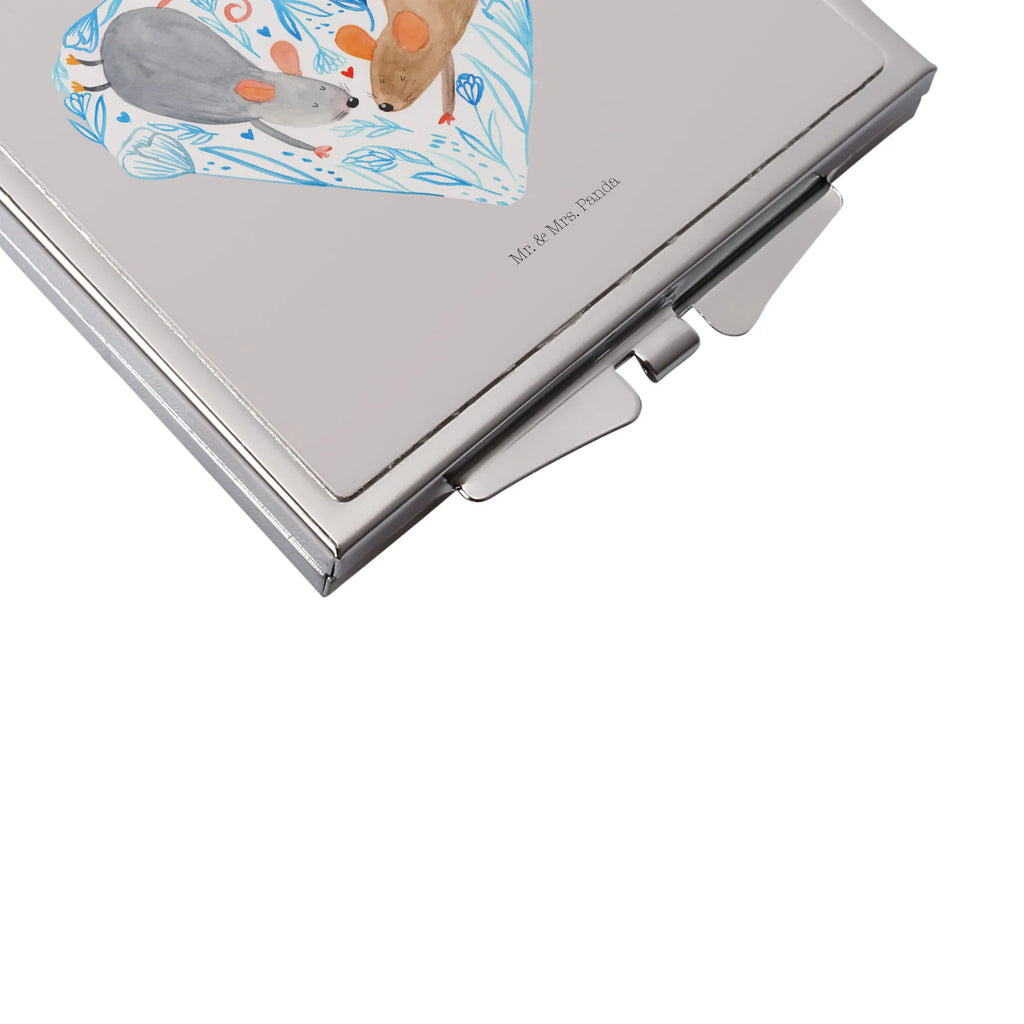 Handbag mirror Mice heart square, handbag, mirror, make up, silver, make-up mirror, Love, Loving, Two, Together, Marriage, Engagement, Proposal of marriage, Love gift, gift for her, gift for him, anniversary gift, anniversary, mice, togetherness, love, love gift, proof of love, wedding, love message, engagement, mouse, gift for two, favourite person