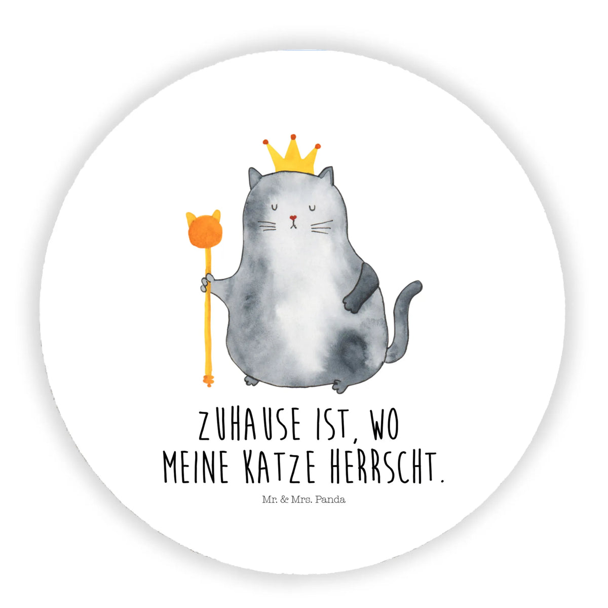 Round magnet Cat king animal lover, tomcat, kitty, meow, kitten, housecat, mama cat, love cats, cat image, cat fan, cat lover, cat fancier, cat decoration, gift for cat lover, cat owner, funny cats, cat sayings, cat motto, funny cat gifts, fan merchandise, cat stuff, pussy, apartment, pet, moving in, first own apartment, move, tenement, king