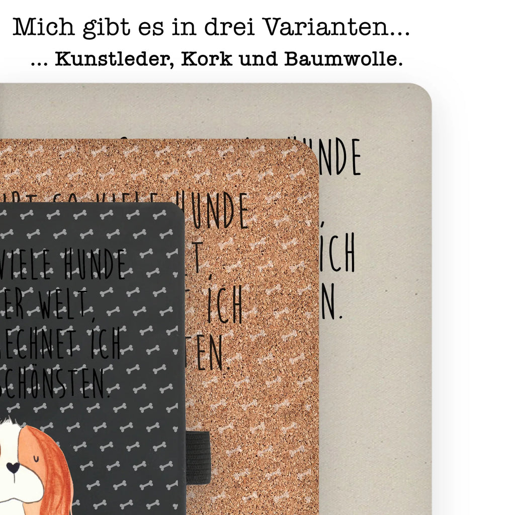 Bawełniany notatnik DIN A4 pies Cavalier King Charles Spaniel Pies, motyw psa, zwierzę domowe, rasa psa, miłośnik zwierząt, właściciel psa, powiedzenia