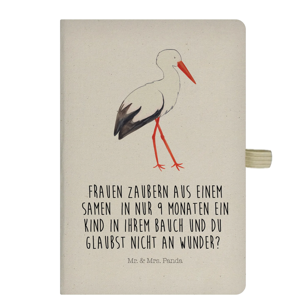 Cotton notebook Stork sketchbook, journal, writing book, address book, entry book, notepad, notebook, notes, diary, small animals, cute, funny, cute animal motives, hand drawn, small world, funny sayings, good mood, happy, gifts, gift ideas, special gifts, animal lover, card, becoming a mother, mother, baby bump, birth, stork, baby, mothers, pregnant, pregnancy