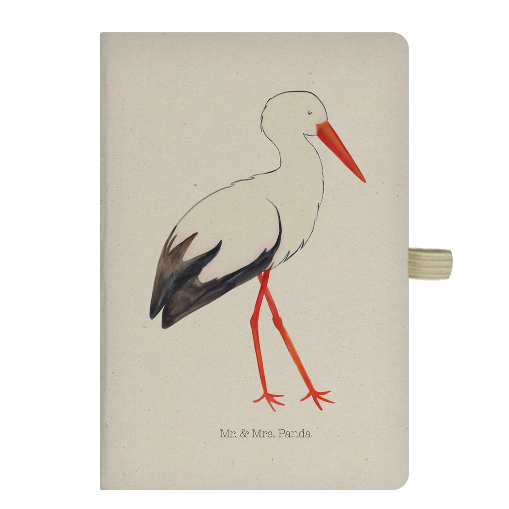 Cotton notebook Stork sketchbook, journal, writing book, address book, entry book, notepad, notebook, notes, diary, small animals, cute, funny, cute animal motives, hand drawn, small world, funny sayings, good mood, happy, gifts, gift ideas, special gifts, animal lover, card, becoming a mother, mother, baby bump, birth, stork, baby, mothers, pregnant, pregnancy
