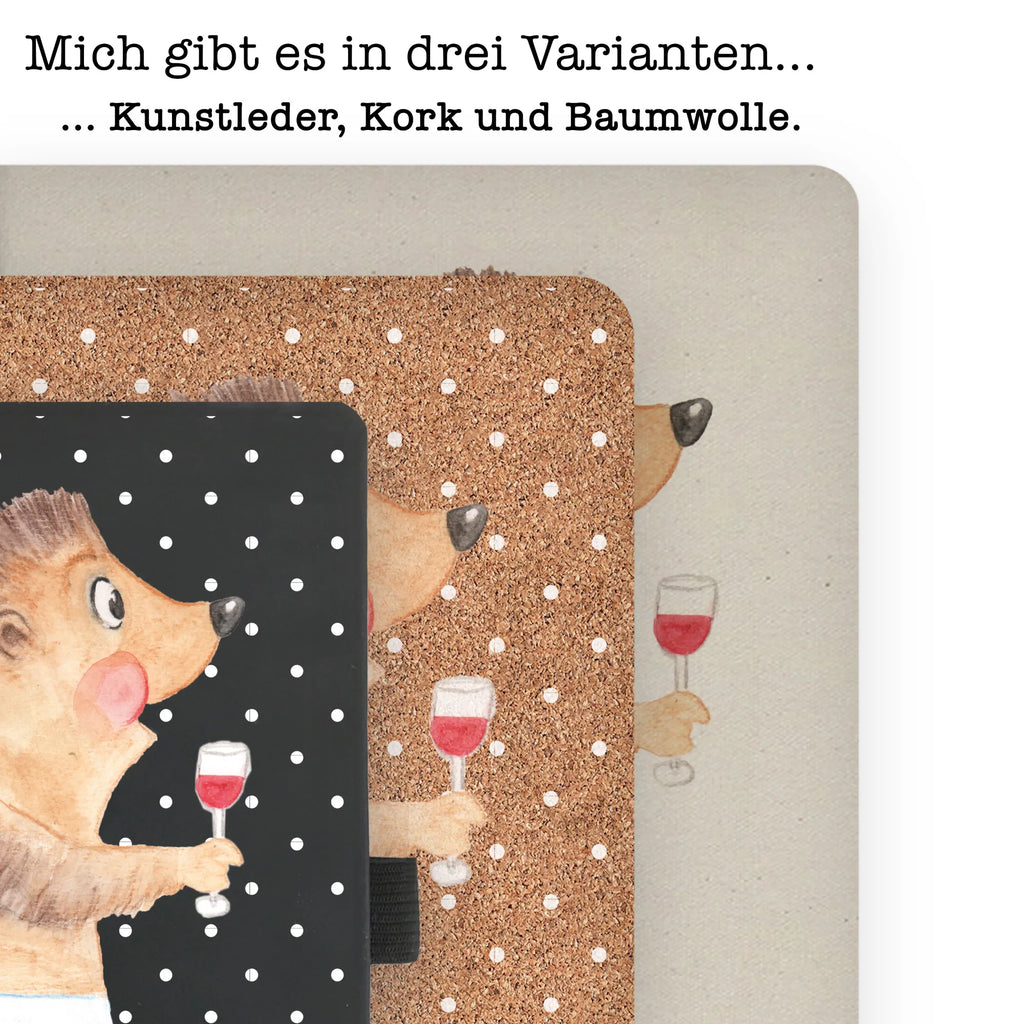 Cotton notebook Hedgehog wine diary, notes, sketchbook, address book, writing book, notepad, notebook, entry book, journal, small animals, cute, funny, cute animal motives, hand drawn, small world, funny sayings, good mood, happy, gifts, gift ideas, special gifts, animal lover, card, hedgehog, gift wine lover, white wine, gift wine drinker, wine glass, red wine, drinking wine, wine saying, wine decoration