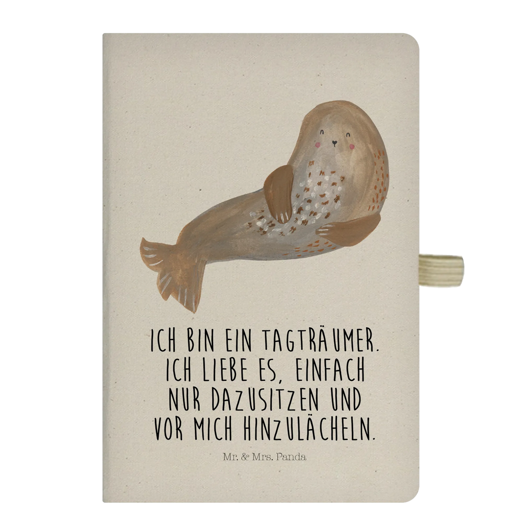 Cotton notebook seal Laugh writing book, diary, notepad, sketchbook, notebook, entry book, notes, address book, journal, small animals, cute, funny, cute animal motives, hand drawn, small world, funny sayings, good mood, happy, gifts, gift ideas, special gifts, animal lover, card, Seals, Sea animal, Baltic Sea, North Sea, Seal, Beach