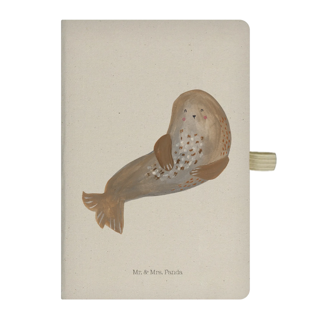 Cotton notebook seal Laugh writing book, diary, notepad, sketchbook, notebook, entry book, notes, address book, journal, small animals, cute, funny, cute animal motives, hand drawn, small world, funny sayings, good mood, happy, gifts, gift ideas, special gifts, animal lover, card, Seals, Sea animal, Baltic Sea, North Sea, Seal, Beach