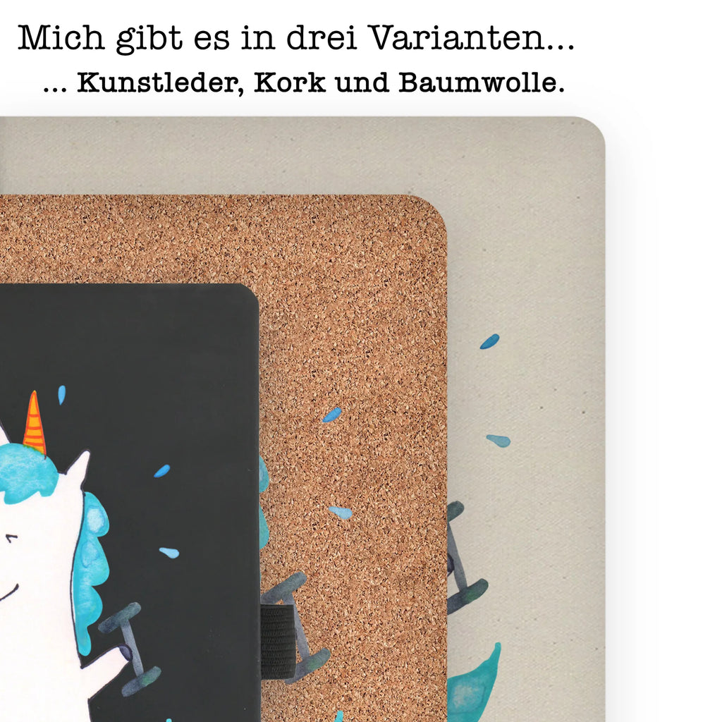 Cotton notebook unicorn fitness notepad, diary, notes, entry book, notebook, writing book, address book, journal, sketchbook, unicorn, unicorns, Diet, Unicorns, Unicorn, English, model, Sports, Gym, Fitness, Dieting, Sixpack, Fitnessstudio