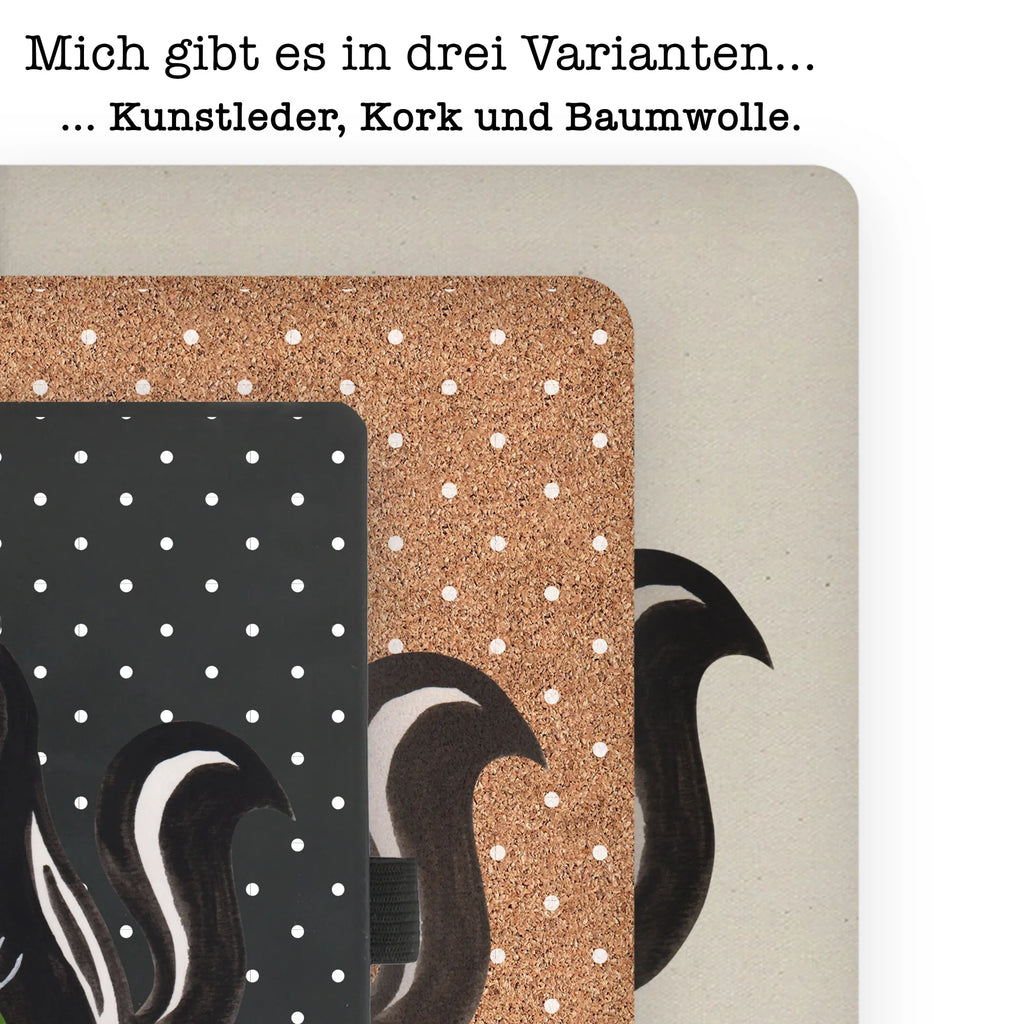 Cotton notebook skunk flower notes, notepad, address book, notebook, writing book, entry book, diary, journal, sketchbook, Skunk, dreams, stinker, skunk, wild animal, predator, stink, dreamy, daydreamer