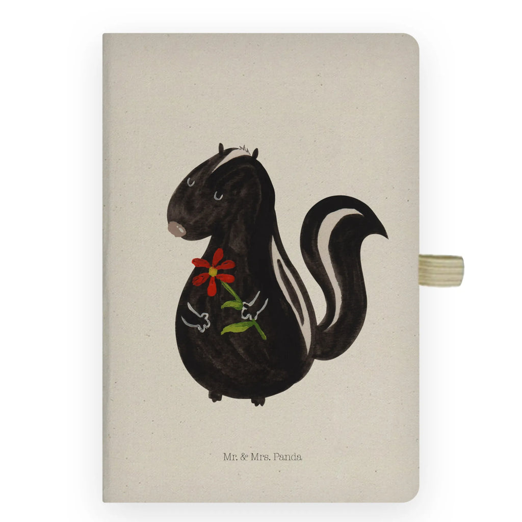 Cotton notebook skunk flower notes, notepad, address book, notebook, writing book, entry book, diary, journal, sketchbook, Skunk, dreams, stinker, skunk, wild animal, predator, stink, dreamy, daydreamer