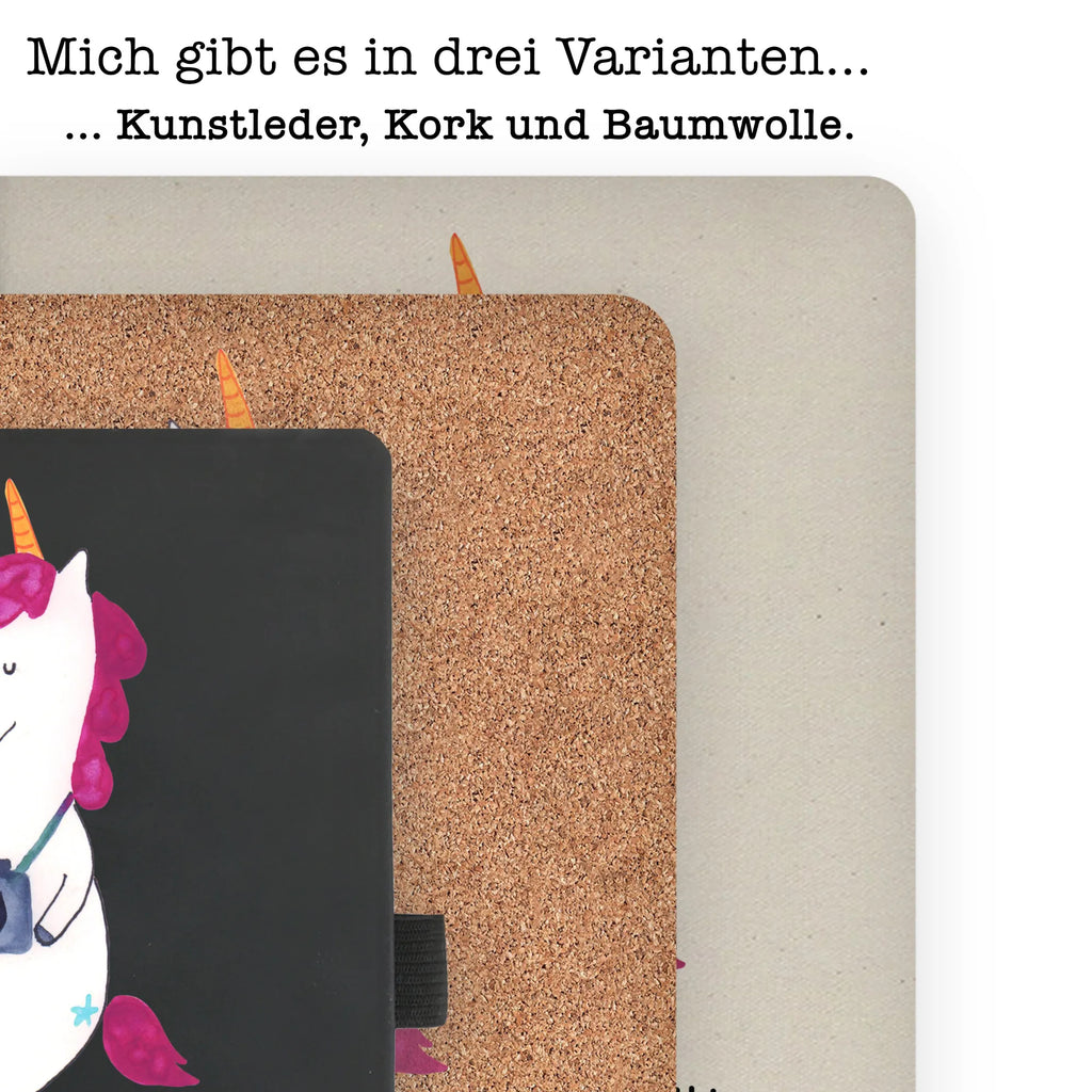 Bawełniany notatnik DIN A4 Jednorożec fotograf Jednorożec, jednorożce, dekoracje jednorożca, jednorożec