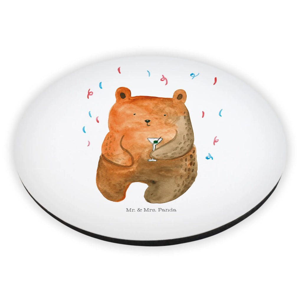 Okrągły magnes Niedźwiedź Impreza Kühlschrankmagnet, kühlschrankmagnete, rundmagnet, magnete, Teddy, Bär, Teddybär, Party, Geburtstagsgeschenk, Mitbringsel, Feiern, Lustig, Abfeiern, Gute Laune, Geschenk, Geburtstag
