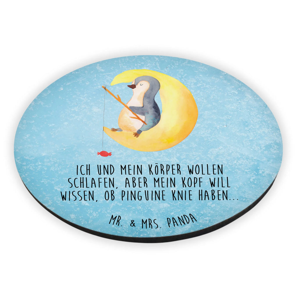 Rund Magnet Pinguin Mond kühlschrankmagnete, Kühlschrankmagnet, rundmagnet, magnete, Pinguin, Schlafstörungen, Pinguine, Gästezimmer, Einschlafen, Spruch, schlafen, Schlafzimmer, Nachtruhe