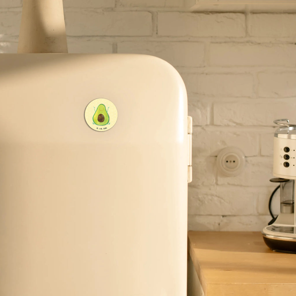 Rund Magnet Avocado Happy Souvenir Magnet, Kühlschrank Dekoration, Kühlschrankmagnet, Notiz Magnet, Motivmagnete, Pinnwandmagnet, Whiteboard Magnet, Dekomagnet, Avocado, Veggie, Vegan, Gesund, Chaos