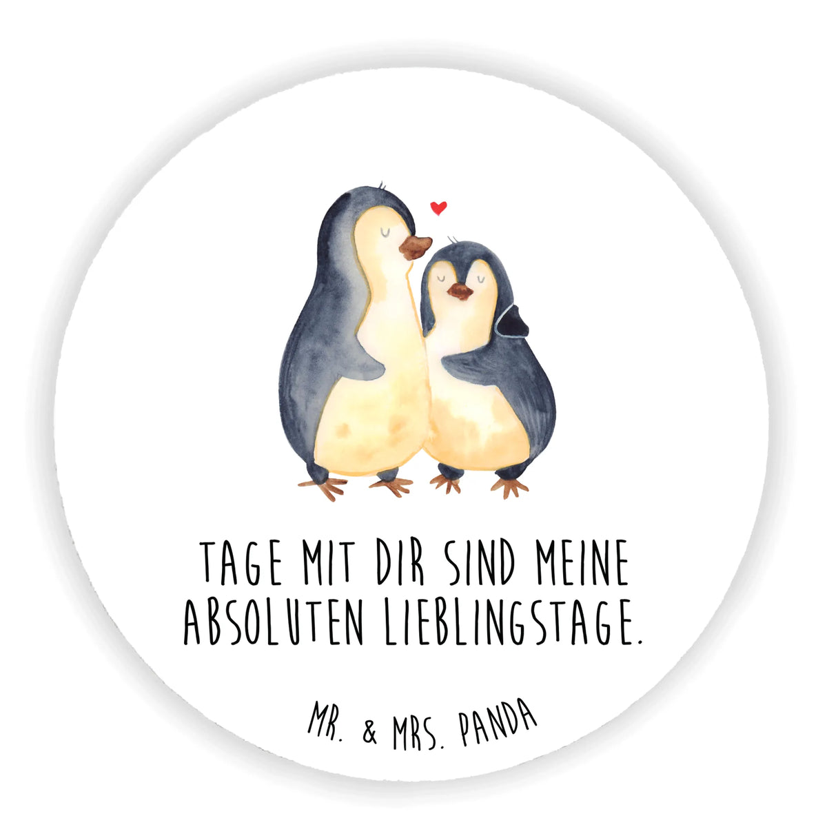 Okrągły magnes Pingwin przytulać Pinguin