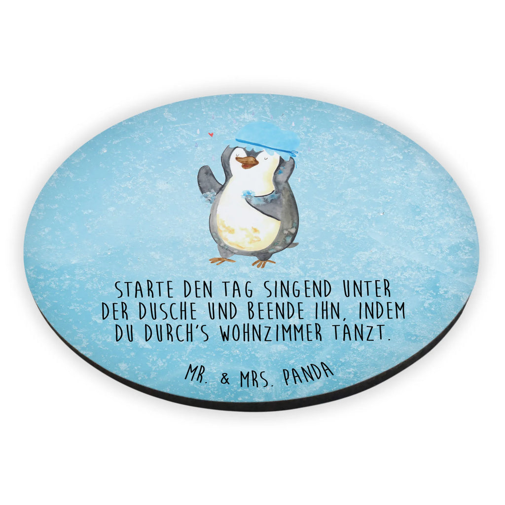 Rund Magnet Pinguin duscht Notiz Magnet, Motivmagnete, Pinnwandmagnet, Dekomagnet, Kühlschrank Dekoration, Kühlschrankmagnet, Souvenir Magnet, Whiteboard Magnet, Pinguin, Neustart, duschen, Lebensmotto, Motivation, glücklich sein, Pinguine, Dusche, Neuanfang