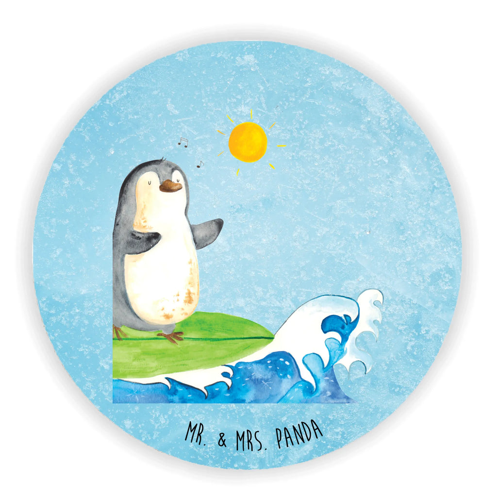 Round magnet Penguin surfer refrigerator magnet, office magnet, magnetic board, calendar magnet, refrigerator magnets, magnet, Penguin, North Pole, Winter, Penguins, surfing, surfers, Hawaii, holidays, waves, Portugal, wave riding, penguins