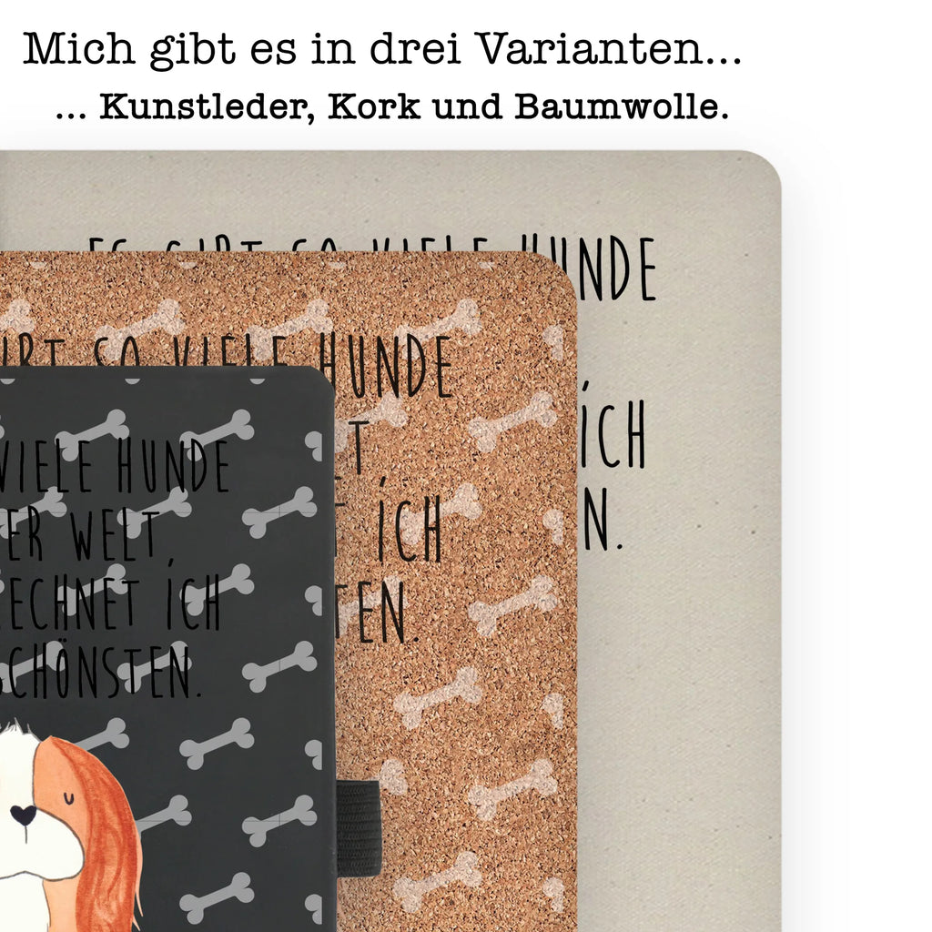 Bawełniany notatnik DIN A4 pies Cavalier King Charles Spaniel Pies, motyw psa, zwierzę domowe, rasa psa, miłośnik zwierząt, właściciel psa, powiedzenia