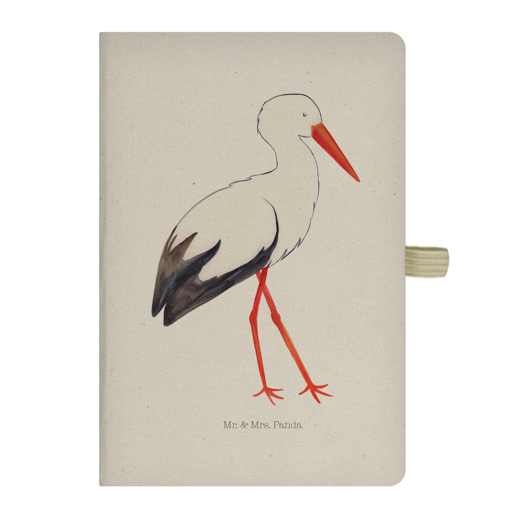 Cotton notebook Stork sketchbook, journal, writing book, address book, entry book, notepad, notebook, notes, diary, small animals, cute, funny, cute animal motives, hand drawn, small world, funny sayings, good mood, happy, gifts, gift ideas, special gifts, animal lover, card, becoming a mother, mother, baby bump, birth, stork, baby, mothers, pregnant, pregnancy