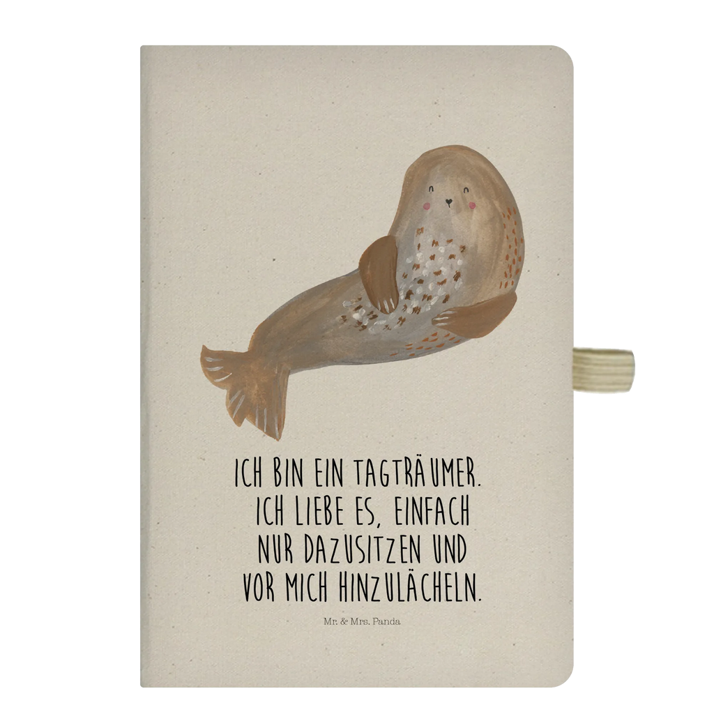 Cotton notebook seal Laugh writing book, diary, notepad, sketchbook, notebook, entry book, notes, address book, journal, small animals, cute, funny, cute animal motives, hand drawn, small world, funny sayings, good mood, happy, gifts, gift ideas, special gifts, animal lover, card, Seals, Sea animal, Baltic Sea, North Sea, Seal, Beach