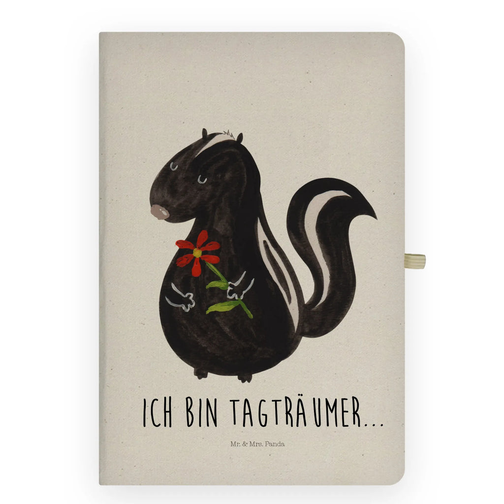 Cotton notebook skunk flower notes, notepad, address book, notebook, writing book, entry book, diary, journal, sketchbook, Skunk, dreams, stinker, skunk, wild animal, predator, stink, dreamy, daydreamer
