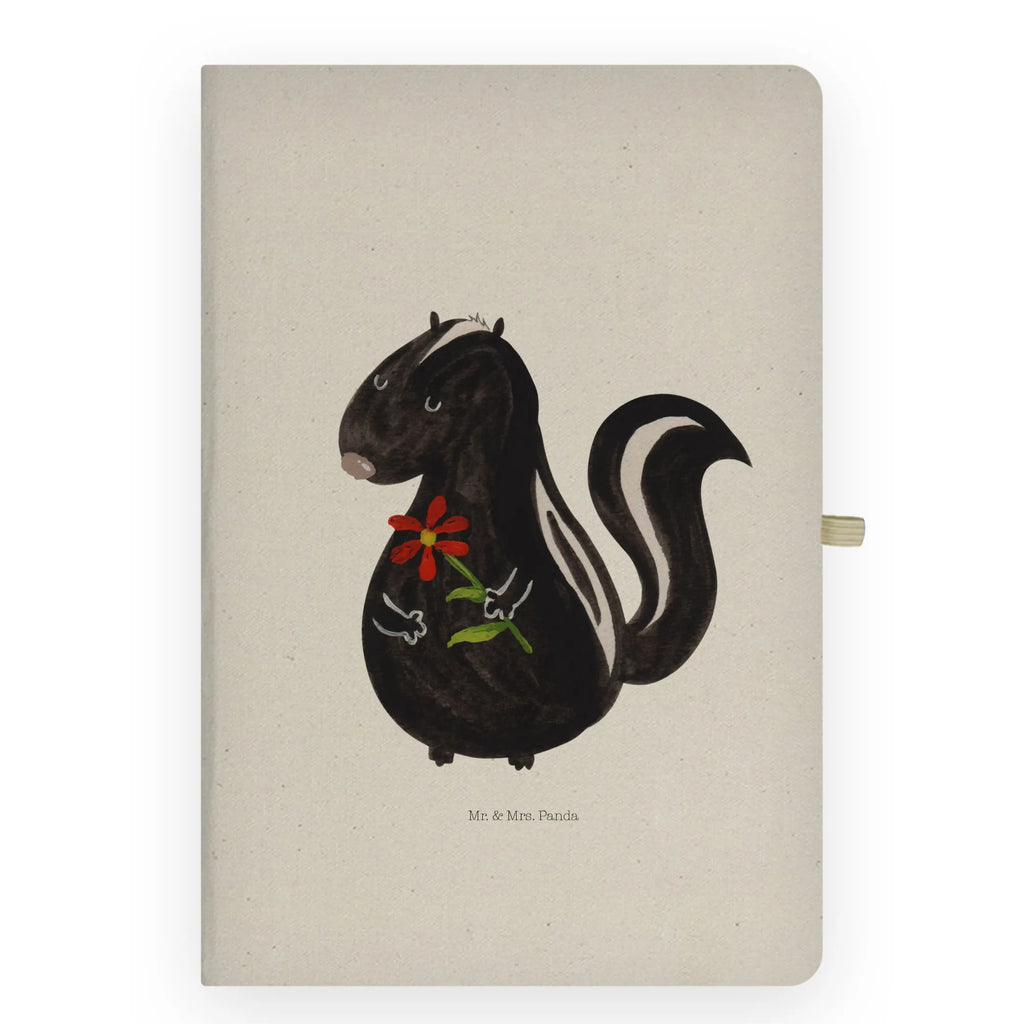 Cotton notebook skunk flower notes, notepad, address book, notebook, writing book, entry book, diary, journal, sketchbook, Skunk, dreams, stinker, skunk, wild animal, predator, stink, dreamy, daydreamer