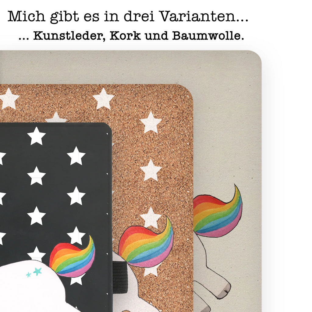 Cotton notebook unicorn happy writing book, diary, notepad, entry book, sketchbook, address book, journal, notebook, notes, unicorn, unicorns, fun, joy of life, cheerful, joy, happy, funny