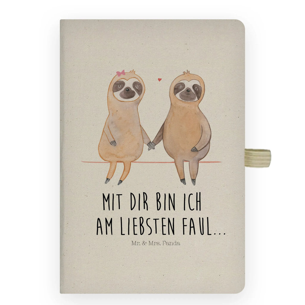 Bawełniany notatnik DIN A4 leniwiec para Leniwiec, prezent z leniwcem, dekoracja z leniwcem