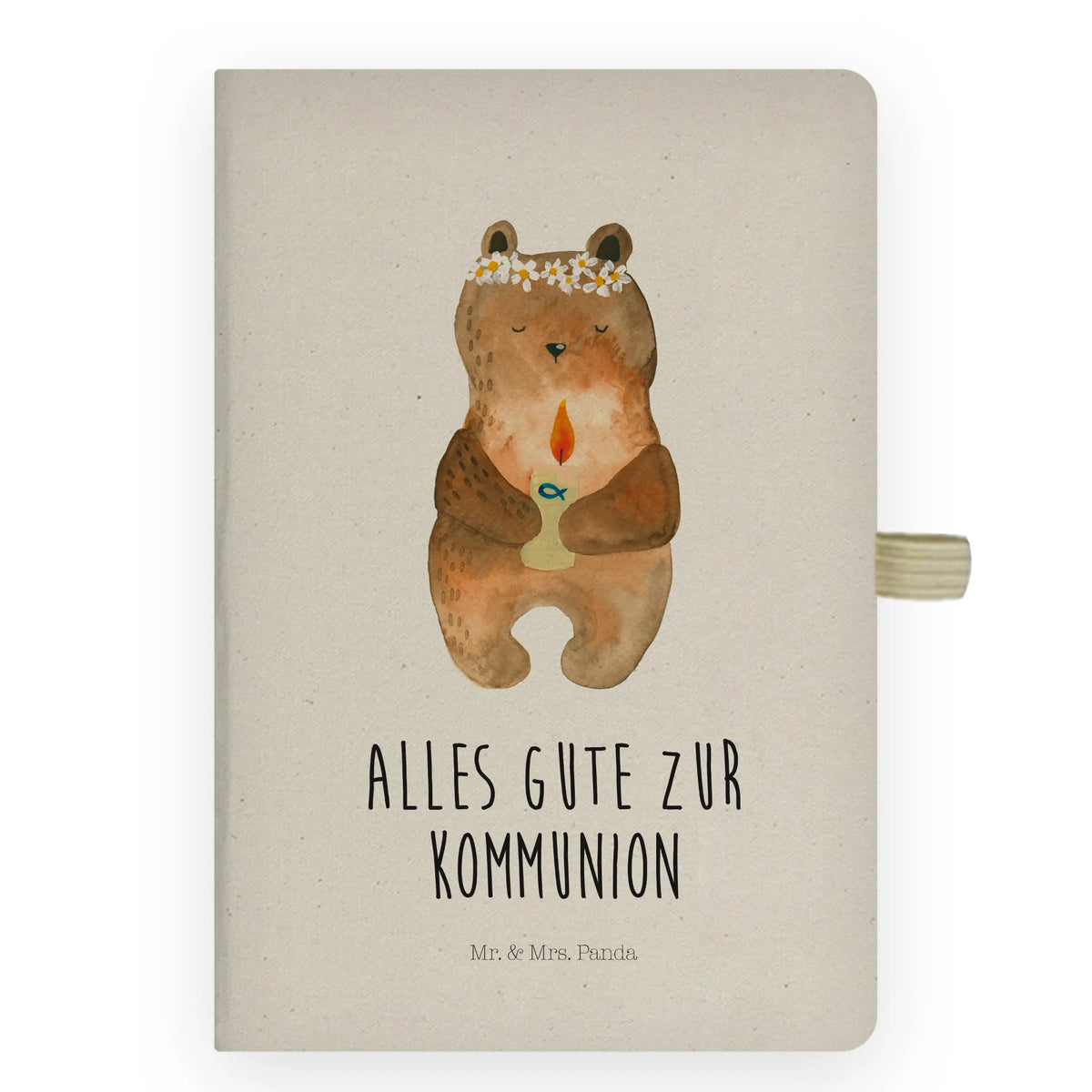 Baumwoll Notizbuch Bär Kommunion