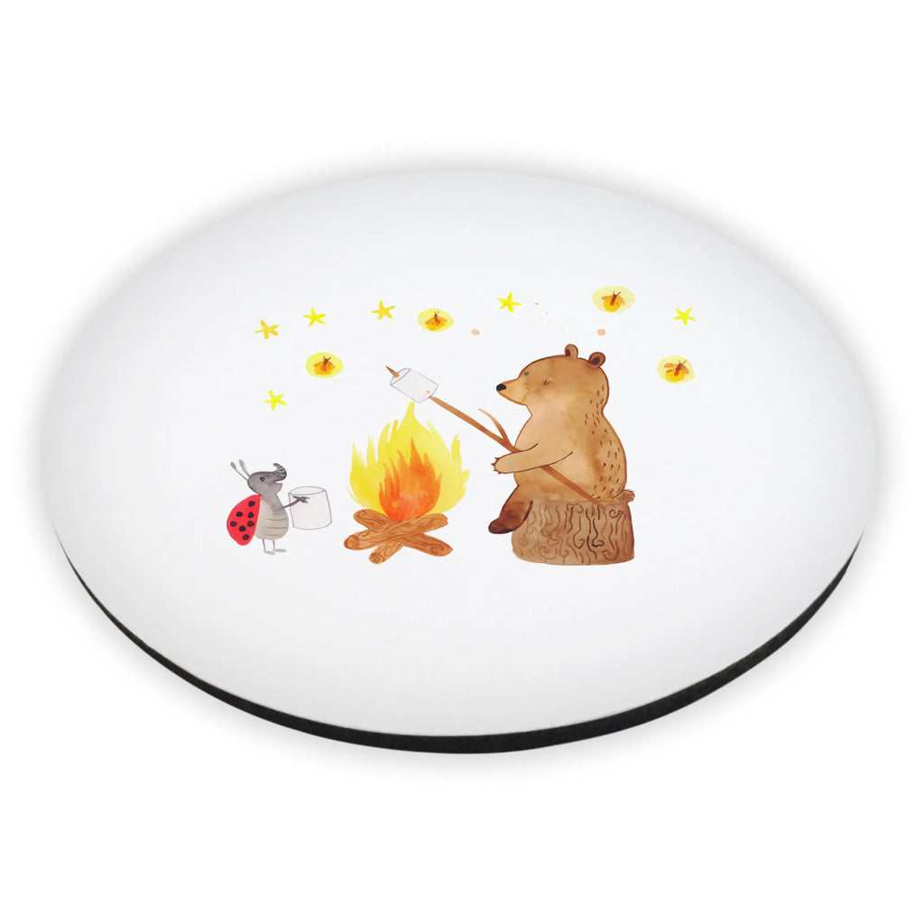 Round magnet Bear & Ladybird campfire office magnet, magnetic board, refrigerator magnets, magnet, calendar magnet, refrigerator magnet, bear, teddy, teddy bear, cuddly toy, Campfire