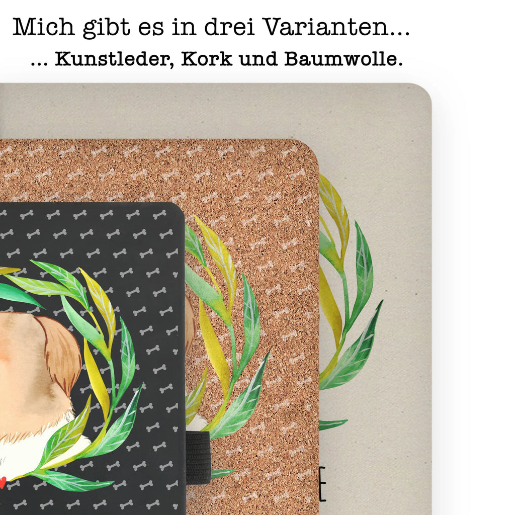 Bawełniany notatnik DIN A4 pies kwiaty Pies, motyw psa, zwierzę domowe, rasa psa, miłośnik zwierząt, właściciel psa, powiedzenia