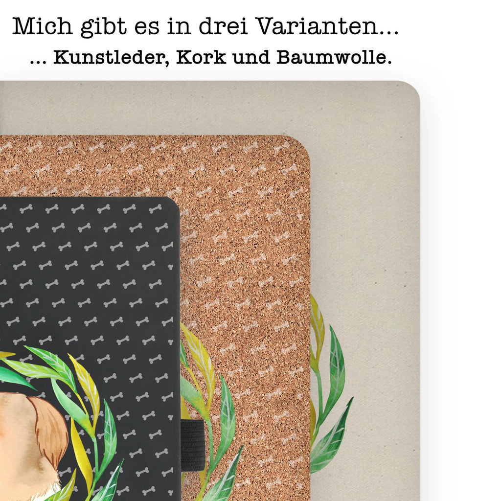 Bawełniany notatnik DIN A4 pies kwiaty Pies, motyw psa, zwierzę domowe, rasa psa, miłośnik zwierząt, właściciel psa, powiedzenia