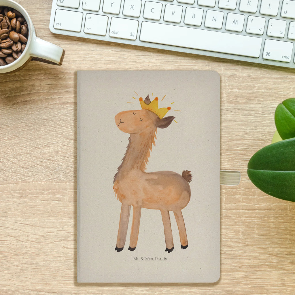 Bawełniany notatnik DIN A4 lama Król Lama, Alpaka