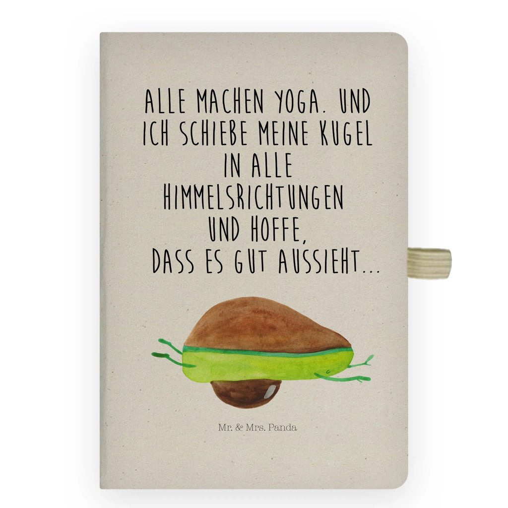 Cotton notebook avocado yoga Notizen, Eintragebuch, Tagebuch, Notizblock, Adressbuch, Journal, Kladde, Skizzenbuch, Notizheft, Schreibbuch, Schreibheft, Avocado, Veggie, Vegan, Gesund, Avocado Yoga Vegan
