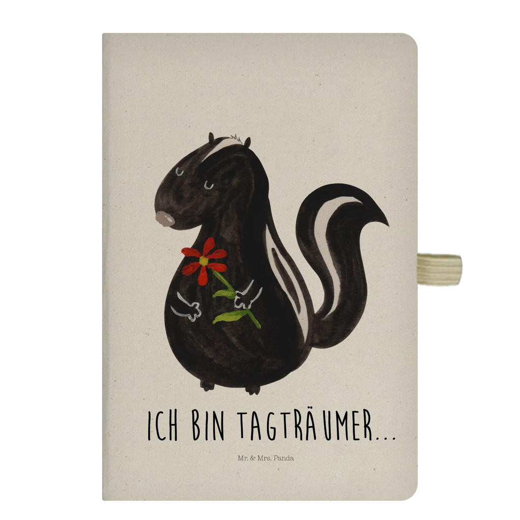 Cotton notebook skunk flower notes, notepad, address book, notebook, writing book, entry book, diary, journal, sketchbook, Skunk, dreams, stinker, skunk, wild animal, predator, stink, dreamy, daydreamer