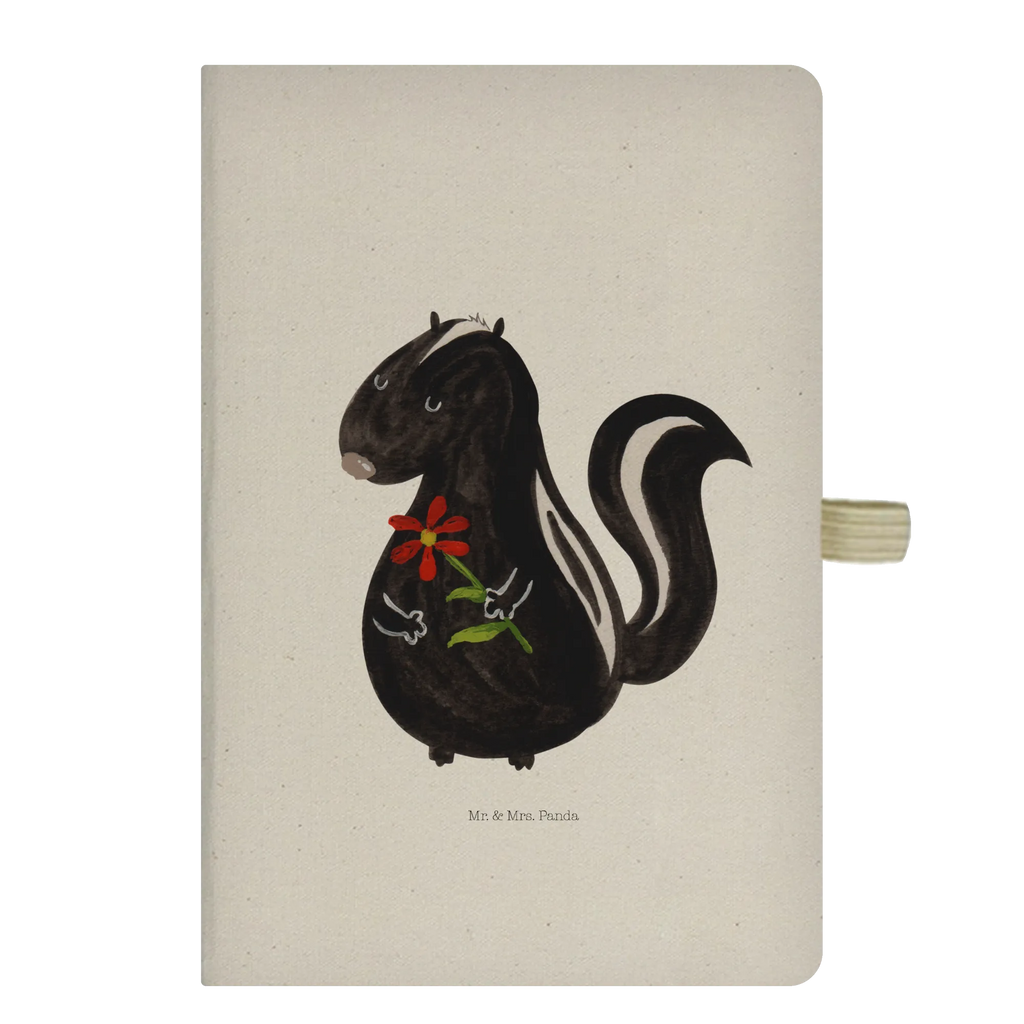 Cotton notebook skunk flower notes, notepad, address book, notebook, writing book, entry book, diary, journal, sketchbook, Skunk, dreams, stinker, skunk, wild animal, predator, stink, dreamy, daydreamer