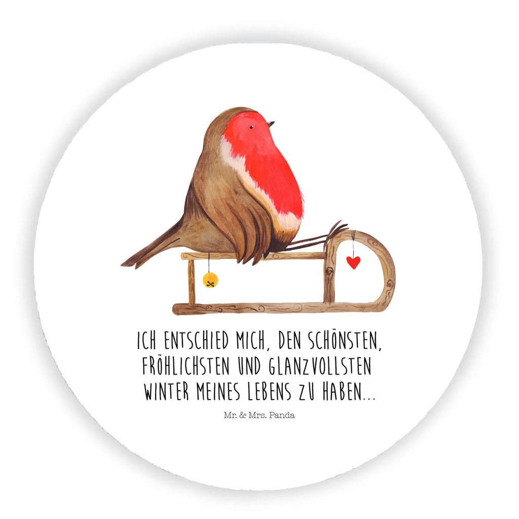 Rund Magnet Rotkehlchen Schlitten magnete, kühlschrankmagnete, rundmagnet, Kühlschrankmagnet, Wintermotiv, Winter, Weihnachtsdeko, Nikolaus, Advent, Heiligabend, Weihnachten, Schlitten, Vogel