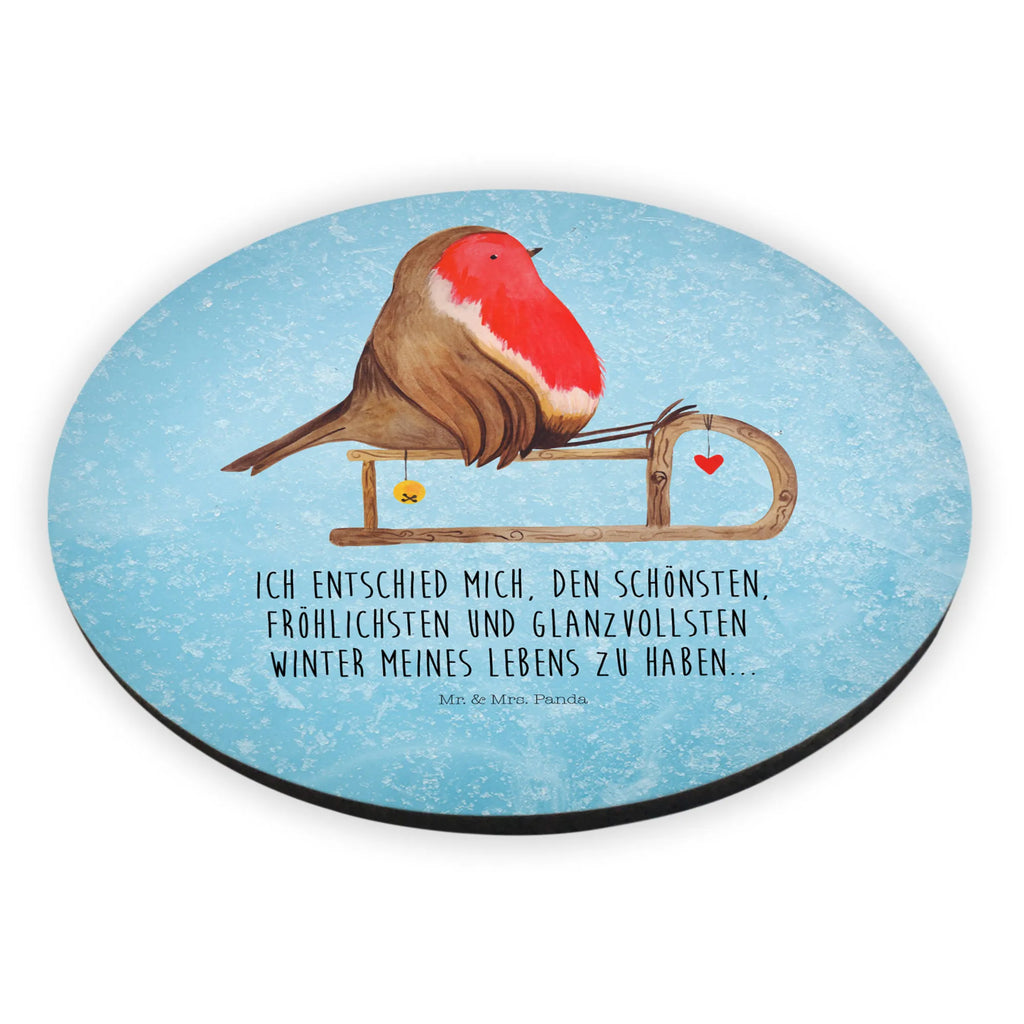 Rund Magnet Rotkehlchen Schlitten magnete, kühlschrankmagnete, rundmagnet, Kühlschrankmagnet, Wintermotiv, Winter, Weihnachtsdeko, Nikolaus, Advent, Heiligabend, Weihnachten, Schlitten, Vogel