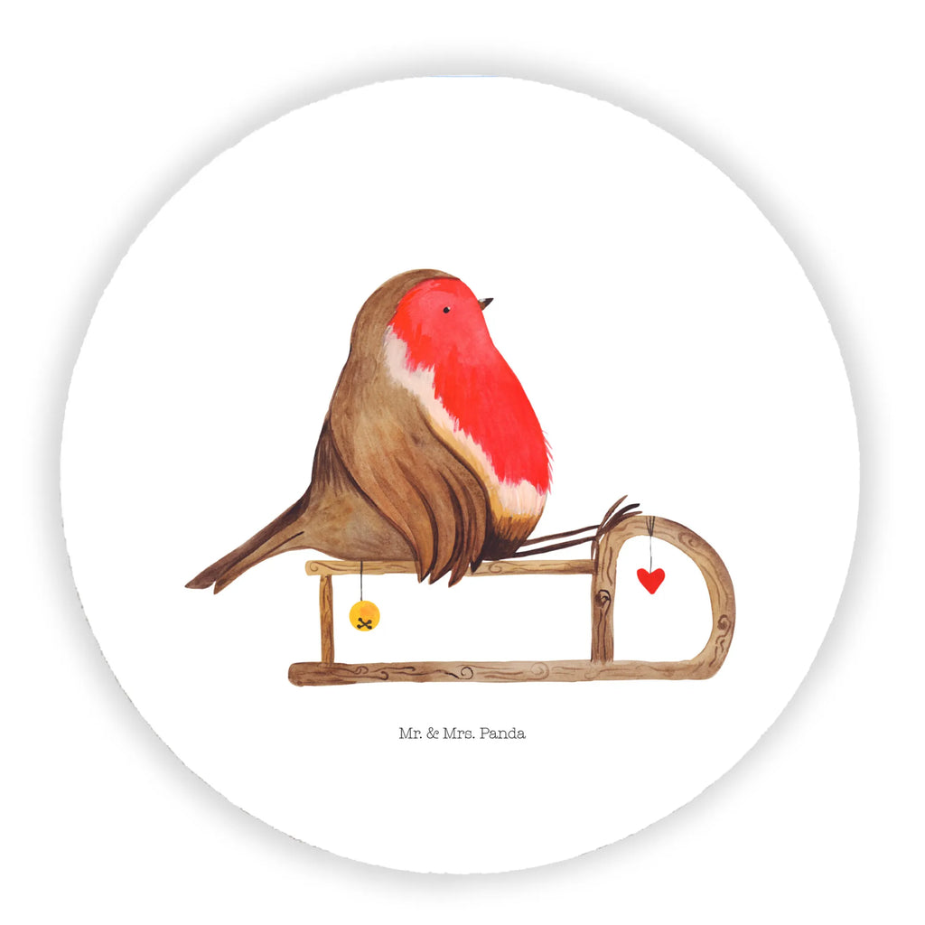 Rund Magnet Rotkehlchen Schlitten magnete, kühlschrankmagnete, rundmagnet, Kühlschrankmagnet, Wintermotiv, Winter, Weihnachtsdeko, Nikolaus, Advent, Heiligabend, Weihnachten, Schlitten, Vogel