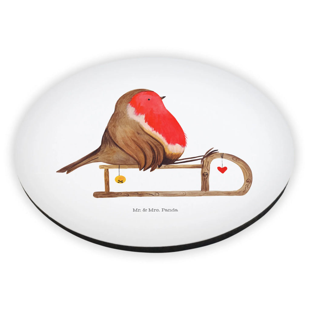 Rund Magnet Rotkehlchen Schlitten magnete, kühlschrankmagnete, rundmagnet, Kühlschrankmagnet, Wintermotiv, Winter, Weihnachtsdeko, Nikolaus, Advent, Heiligabend, Weihnachten, Schlitten, Vogel