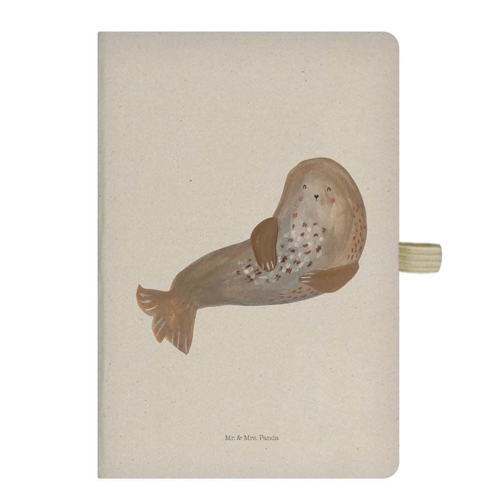 Cotton notebook seal Laugh writing book, diary, notepad, sketchbook, notebook, entry book, notes, address book, journal, small animals, cute, funny, cute animal motives, hand drawn, small world, funny sayings, good mood, happy, gifts, gift ideas, special gifts, animal lover, card, Seals, Sea animal, Baltic Sea, North Sea, Seal, Beach