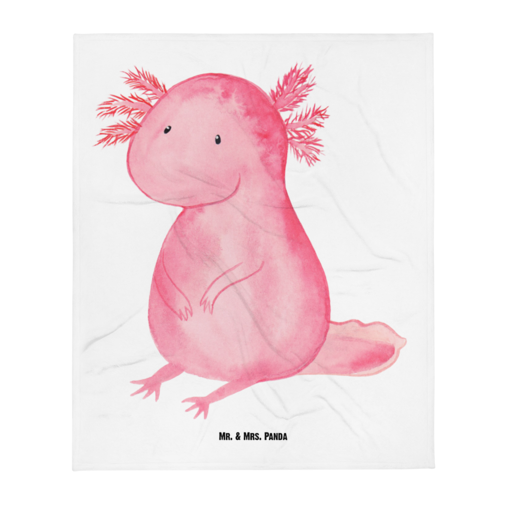 Babydecke Axolotl Axolotl, Axolot, vergnügt, fröhlich, zufrieden, Lebensstil, Weisheit, Lebensweisheit, Liebe, Freundin Babydecke, Babygeschenk, Geschenk Geburt, Babyecke Kuscheldecke, Krabbeldecke  Axolotl, Molch