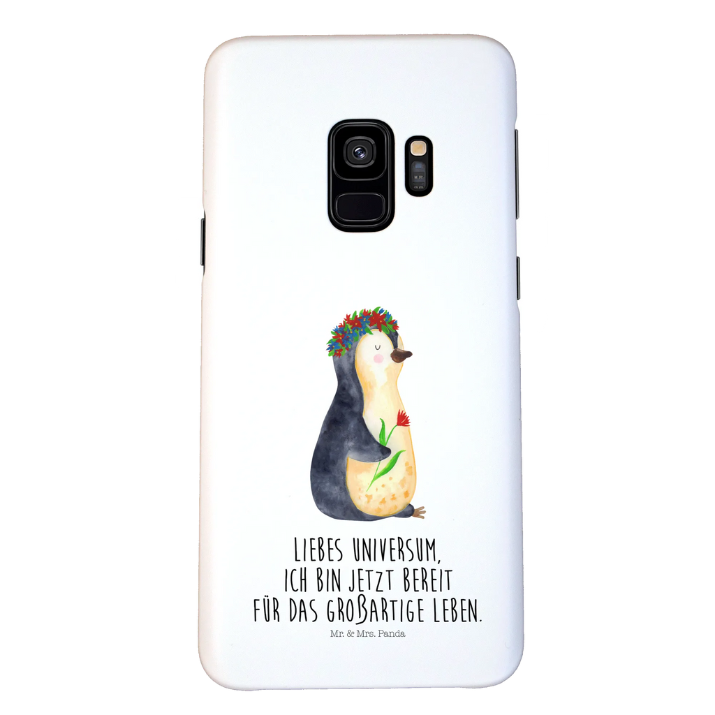 Handyhülle Pinguin Blumen Iphone 10, Handy, Iphone X, Handyhülle, Handy Case, Hülle, Cover, Handycover, Pinguin, Liebeskummer, Universum, Geschenkidee, Lebenslust, Ziele, Blumenkranz, Motivation, Leben, Pinguine, Lebensziele, Wünsche