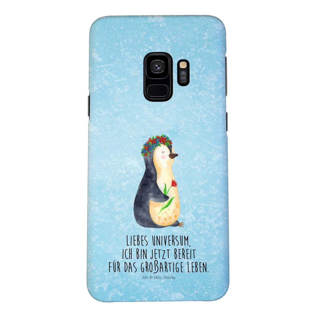 Handyhülle Pinguin Blumen Iphone 10, Handy, Iphone X, Handyhülle, Handy Case, Hülle, Cover, Handycover, Pinguin, Liebeskummer, Universum, Geschenkidee, Lebenslust, Ziele, Blumenkranz, Motivation, Leben, Pinguine, Lebensziele, Wünsche