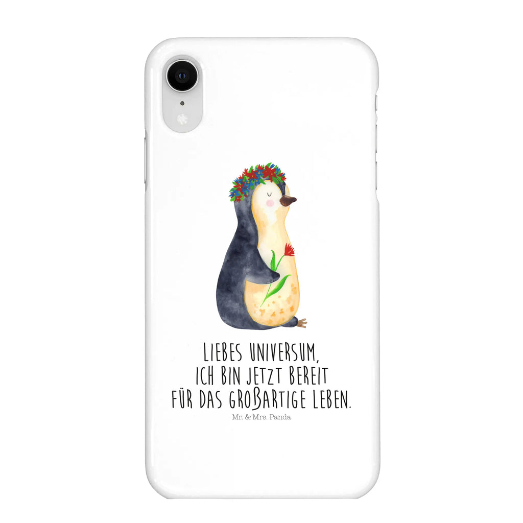 Handyhülle Pinguin Blumen Iphone 10, Handy, Iphone X, Handyhülle, Handy Case, Hülle, Cover, Handycover, Pinguin, Liebeskummer, Universum, Geschenkidee, Lebenslust, Ziele, Blumenkranz, Motivation, Leben, Pinguine, Lebensziele, Wünsche