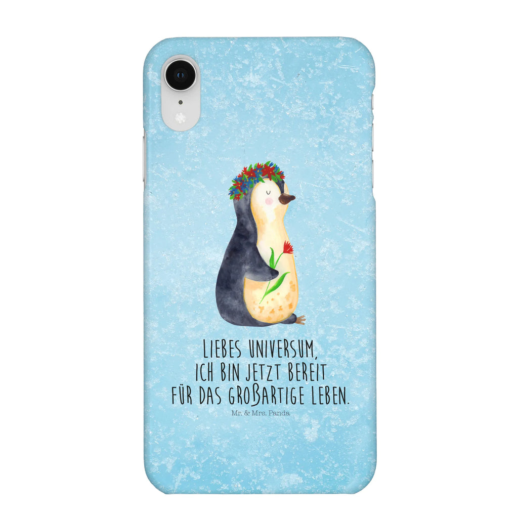 Handyhülle Pinguin Blumen Iphone 10, Handy, Iphone X, Handyhülle, Handy Case, Hülle, Cover, Handycover, Pinguin, Liebeskummer, Universum, Geschenkidee, Lebenslust, Ziele, Blumenkranz, Motivation, Leben, Pinguine, Lebensziele, Wünsche