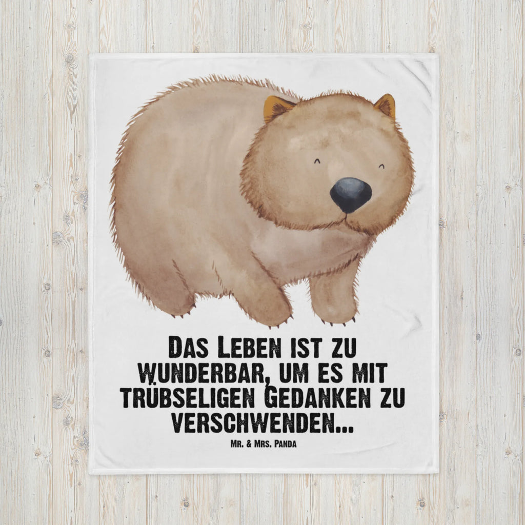 Kocyk dla niemowląt Wombat Babygeschenk, Babyecke Kuscheldecke, Geschenk Geburt, Krabbeldecke, Babydecke, Tiermotive, Gute Laune, lustige Sprüche, Tiere, Das Leben ist schön, Motivation, Australien, Spruch, Wombat