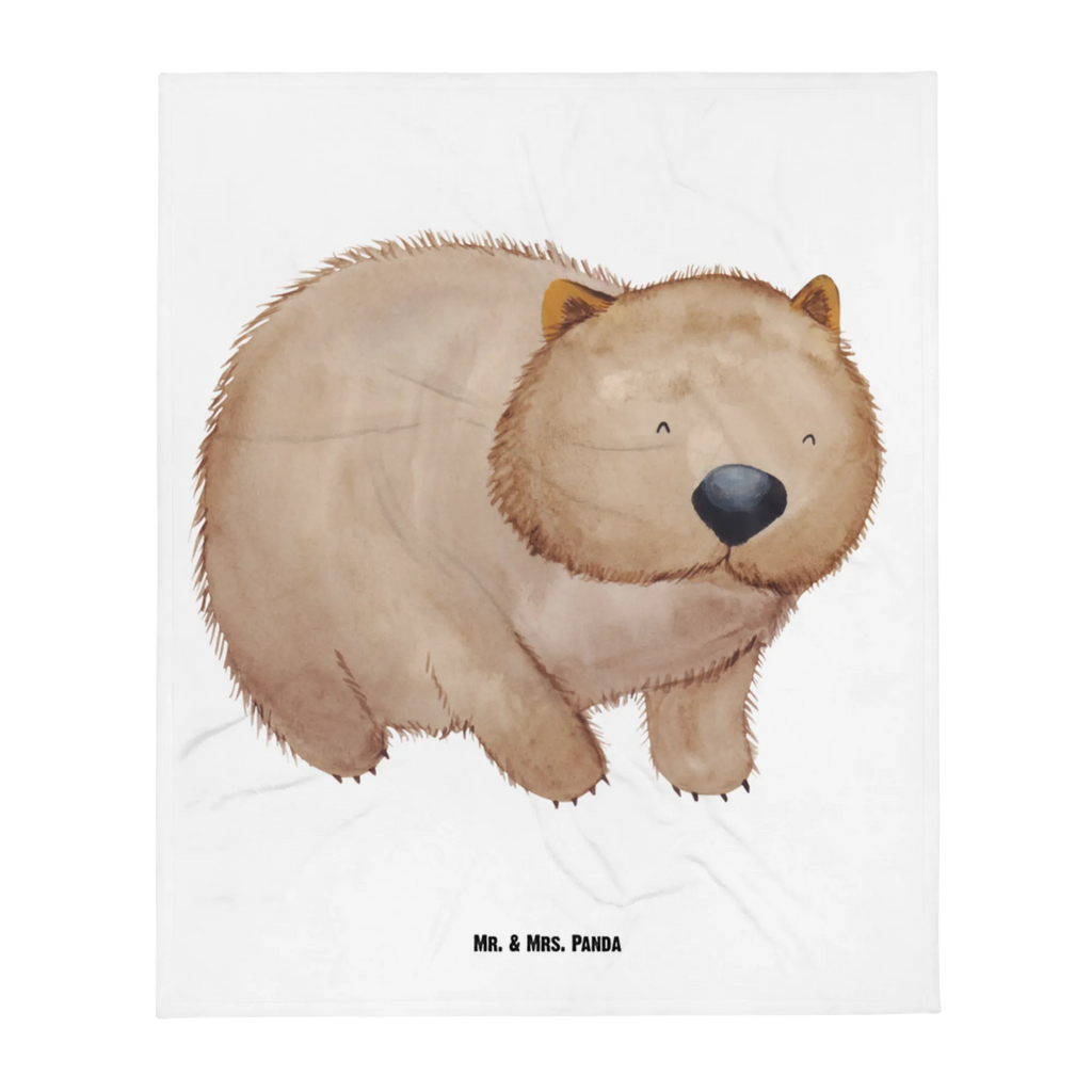 Kocyk dla niemowląt Wombat Babygeschenk, Babyecke Kuscheldecke, Geschenk Geburt, Krabbeldecke, Babydecke, Tiermotive, Gute Laune, lustige Sprüche, Tiere, Das Leben ist schön, Motivation, Australien, Spruch, Wombat