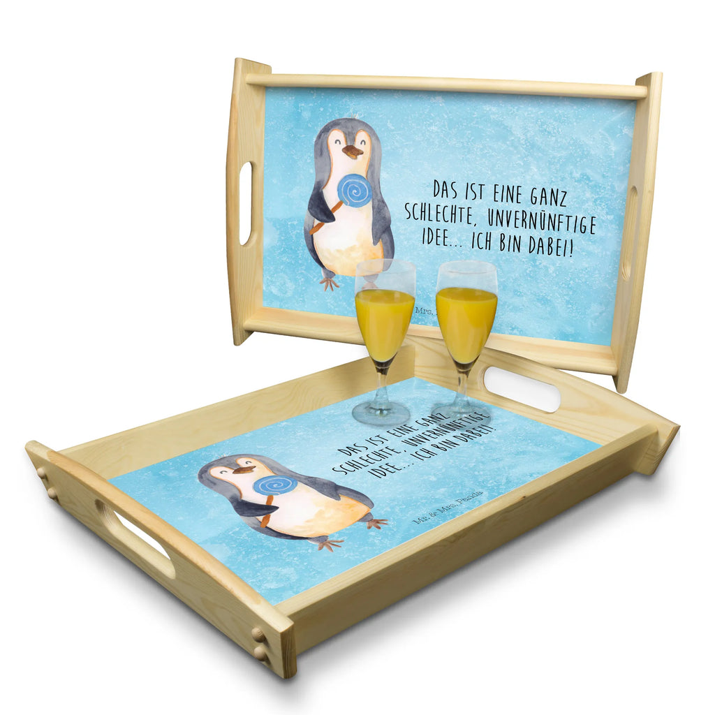 Serving tray Penguin lollipop Holztablett, Dekotablett, Tablett, Frühstückstablett, Küchentablett, Serviertablett, Pinguin, Süßigkeiten, Lolli, Ganove, Pinguine, Rebell, Gauner, Blödsinn, Rabauke, Spruch