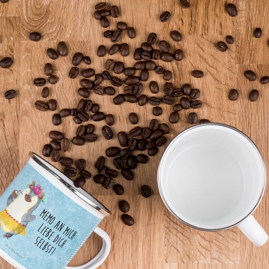 Kempingowy kubek emaliowany Pingwin z Kokosem becher emaille, Tasse, reisetasse, Tasse Emaille, Teebecher, metallbecher, Kaffeebecher, Pott, Campingbecher, Blechtasse, Emaille Becher, Emaille Tasse, Trinkbecher, Campingtasse, Metalltasse, Reisebecher, wanderbecher, Becher, wandertasse, Emailletasse, blechbecher, Kaffeetasse, Teetasse, emaillebecher, Pinguin, Kokosnuss, Urlaub, Hawaii, Aloha, Pinguine