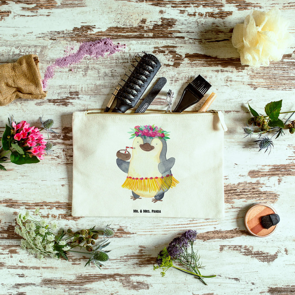 Make-up bag Penguin coconut Schminktasche, Kosmetiktasche, Kosmetikbeutel, Stiftemäppchen, Etui, Federmappe, Makeup, XXL, Schminketui, Kosmetiketui, Schlamperetui, Pinguin, Aloha, Hawaii, Urlaub, Kokosnuss, Pinguine